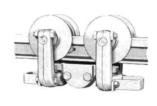 United States Monorail 2000 lb Capacity Four Wheel Trolley - Image 1