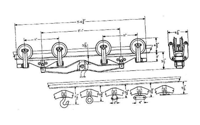US Monorail 3000 lb Eight Wheel Trolley - Image 2
