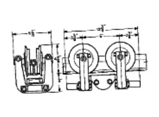 1000 lb Capacity Four Wheel Trolley - US Monorail Products - Image 1