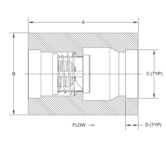 1-1/4" US Style Universal Socket Weld Check Valve - Image 2