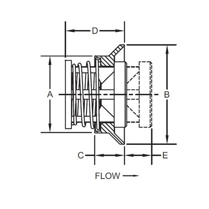 316 Stainless Steel UV Style Union Insert Check Valve - 1-1/4" NPS, 3.50 psi Cracking Pressure - Image 2