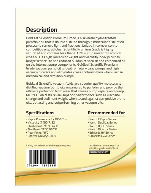 1 Gallon (gal) Volume Vacuum Pump Oil - Image 2