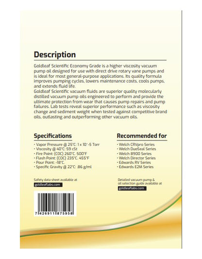 1 Gallon (gal) Volume Vacuum Pump Oil - Image 2