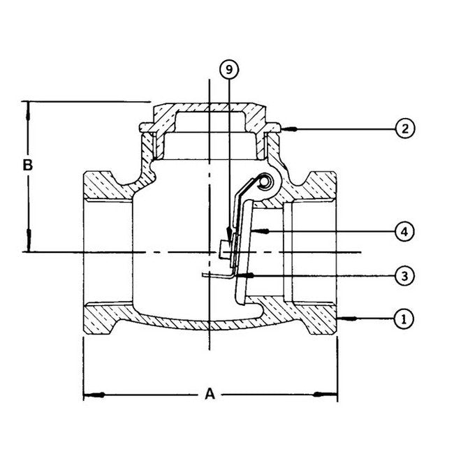 Check IB940 Horizontal Swing Valve - Bronze, Threaded Ends - Image 2