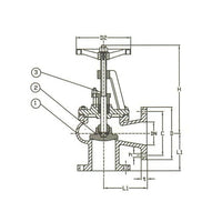 Bronze Angle Valve Bolted Bonnet - Short Pattern Valve, PN 16