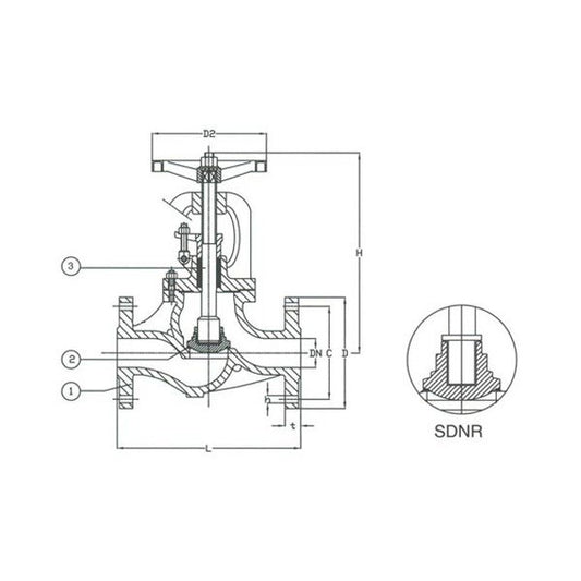 Bronze Globe Bolted Bonnet Valve, Size 150 PN16 - Image 1