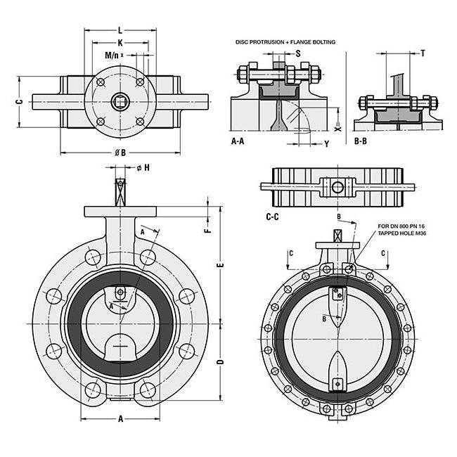 Ductile Iron DIN Butterfly Valve - Series EVML Mono Flanged - Image 2
