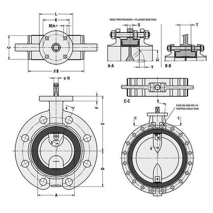 Ductile Iron DIN Butterfly Valve - Series EVML Mono Flanged - Image 2