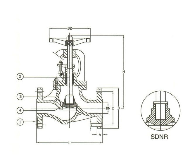 PN 16 Ductile Iron Globe SDNR Valve - 065 Size - DIN 2501-PN16 - Image 2