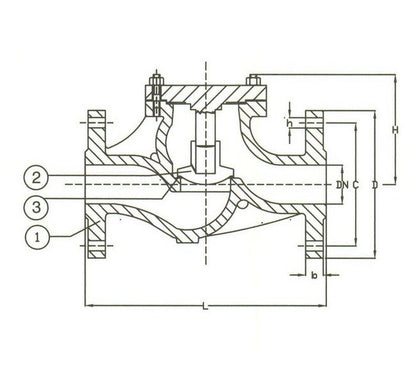 DIN PN40 Cast Steel Lift Check Globe Valve - Size 125 - Image 2