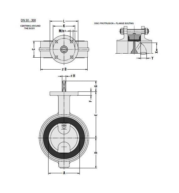 Ductile Iron Wafer Butterfly Valve - Series EVS Lever Operated, DIN Standard - Image 2