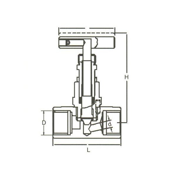 DIN Stainless Steel Needle Valve - 1/4 inch - Image 1