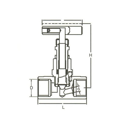 DIN Stainless Steel Needle Valve - 1/4 inch - Image 1