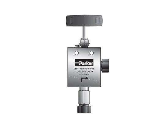 Parker MAN Series 2-Way Needle Valve with MPI™ Connection - Image 1