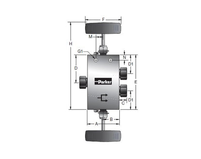 Parker MAN Series Needle Valve with MPI™ Connection - Image 2