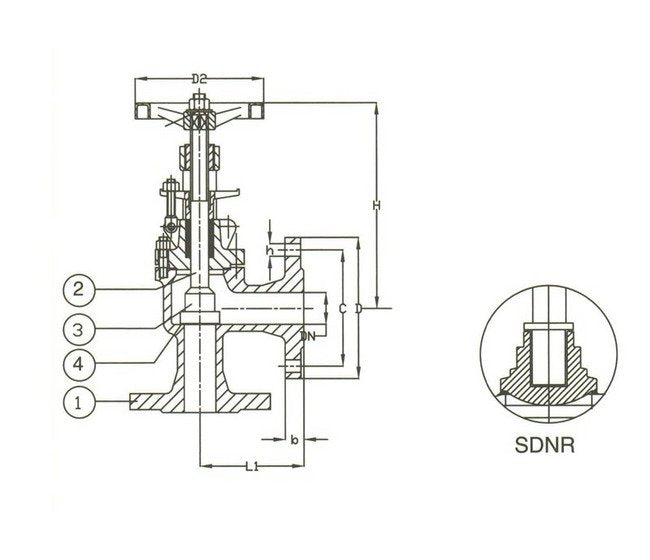 DIN Angle Valve - Cast Steel SDNR - Image 2