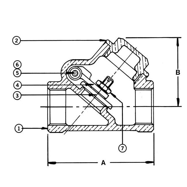 Check IB949 Horizontal Swing Valve - Bronze, 25.40 mm - Image 2