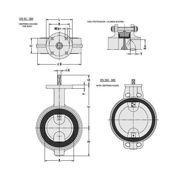 DIN Butterfly Valve - Series EVS Gear Operated Cast Iron - Image 2