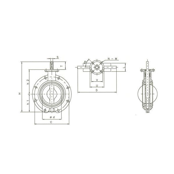 DIN PN6 Mono Flanged Butterfly Valve Series 56 - Image 1