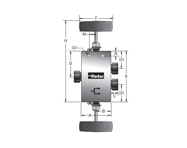 MPI™ MAN Series 3-Way/2-Stem Valve - 15,000 psi - Image 2