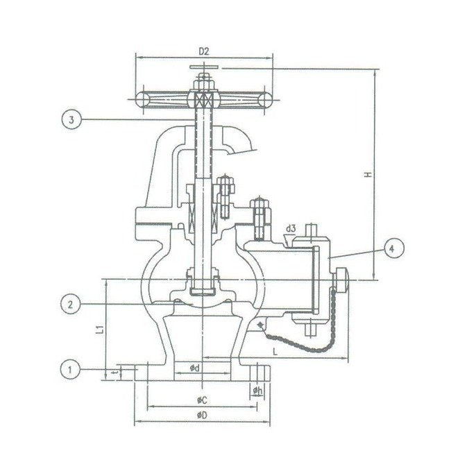 Class 150/300 Bronze Hose Angle Valve - NST Threaded - Image 2