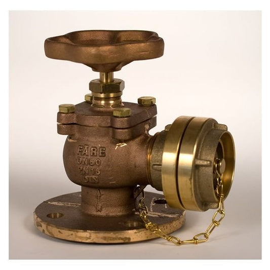 Bronze Fire Hose Valve - Angle Pattern, Storz System Valve - Image 1