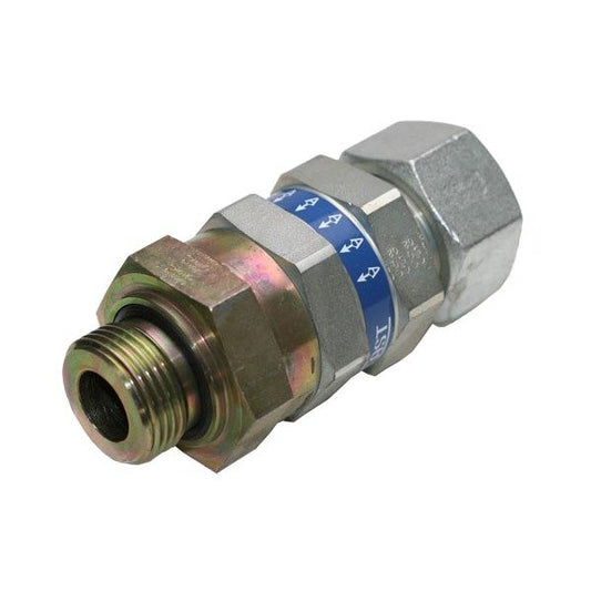 DIN Hydraulic Male Stud Non Return Valve with Elastomer Seal - Carbon Steel - Image 1