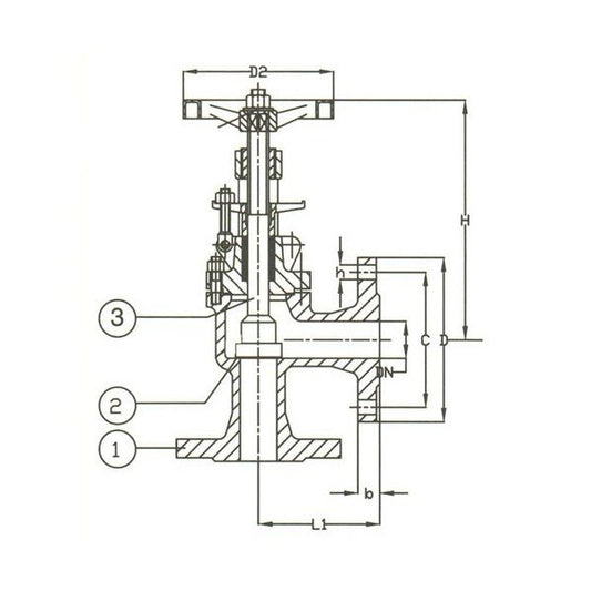 PN 16 Bronze Angle Valve with Bolted Bonnet - Image 1