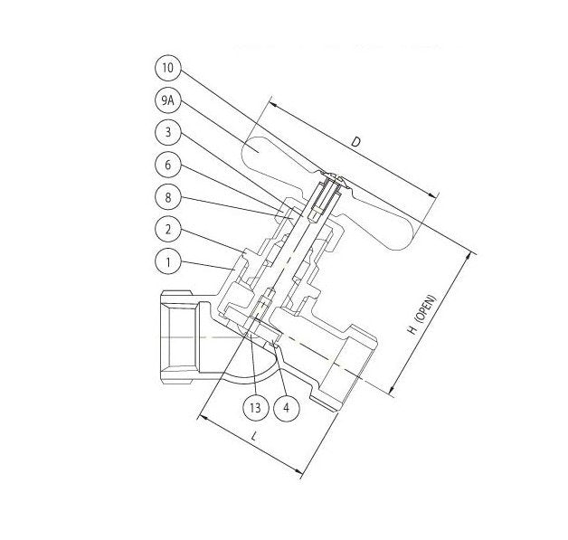 Brass Angle Sillcock with No Kink Valve 125 PSI - 1/2 inches - Image 2