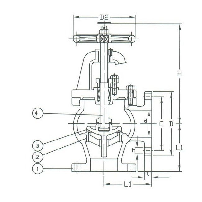 Class 150 Bronze Angle Valve, Bolted Bonnet - OS&Y, Regular - Image 2