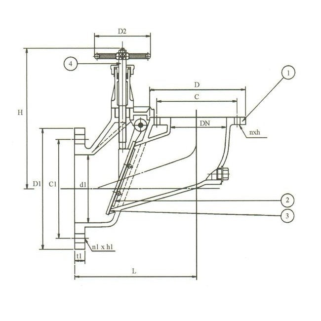 DIN PN10 Cast Steel Storm Angle Pattern Valve - GSC-25N2 - Image 2