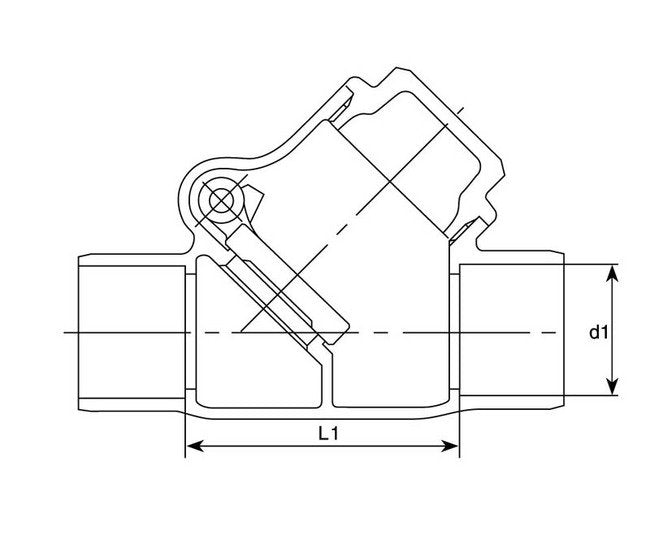CYR Class 125 Bronze Check Valve with Y-Pattern Swing Type Disc - Image 1