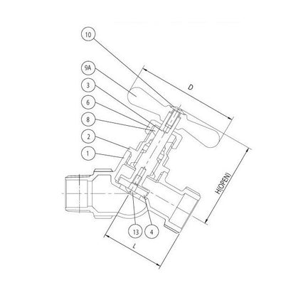 Brass Angle Sillcock with No Kink Valve 125 PSI - Image 2