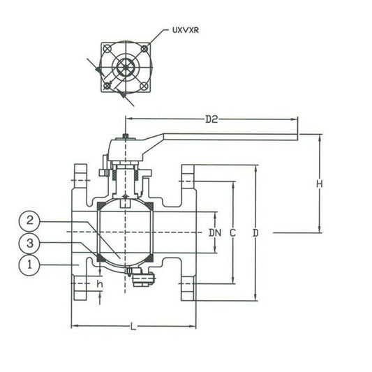 DIN PN16 Full Bore Ball Valve with Cast Iron Body - Image 1