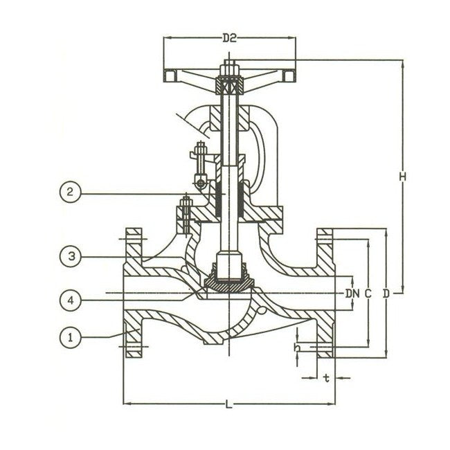 DIN Globe Valve - PN 16 Ductile Iron Construction - Image 2