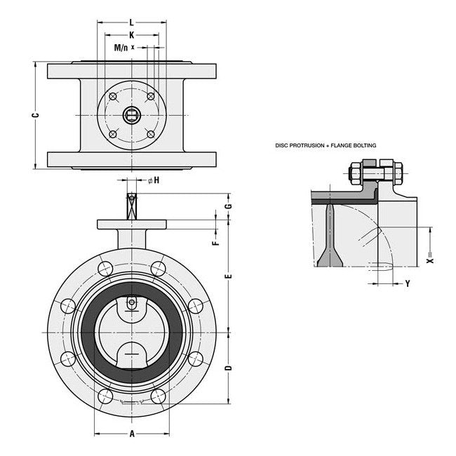 Series EVFL Gear Operated Cast Iron Flanged Butterfly Valve - Image 2