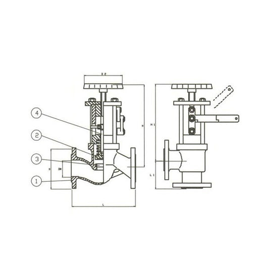 DIN Specialty Cast Steel Quick Closing Angle Valve PN40 - Image 1