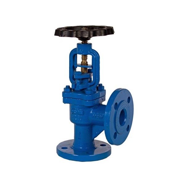DIN PN16 Cast Steel Angle SDNR Valve - Size 125mm - Image 1