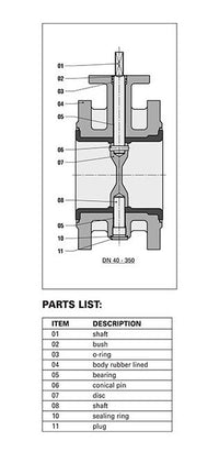 Ductile Iron Double Flanged DIN Butterfly Valve DN50 PN16 Lever Operated