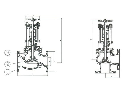 PN 16 Cast Steel Overboard Spring Loaded Angle Valve - Image 2