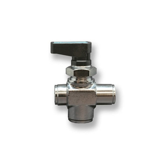 VAMS Series 1/4 Inch (in) Size Female National Pipe Thread (FNPT) 3-Port 2-Way Metal Ball Valve - Image 1