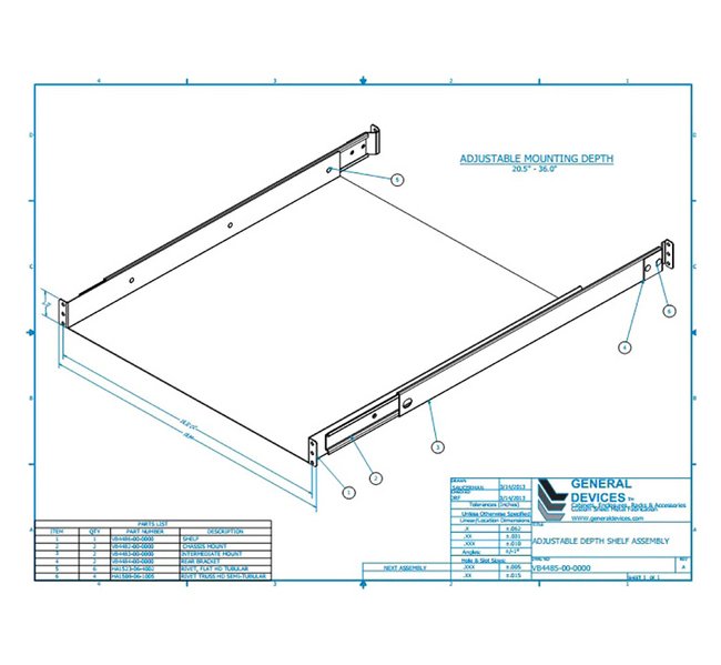 B-4485 Adjustable Mounting Shelf - Image 3