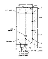 500 Gallon Vertical Air Receiver, 36" Diameter, ASME Certified