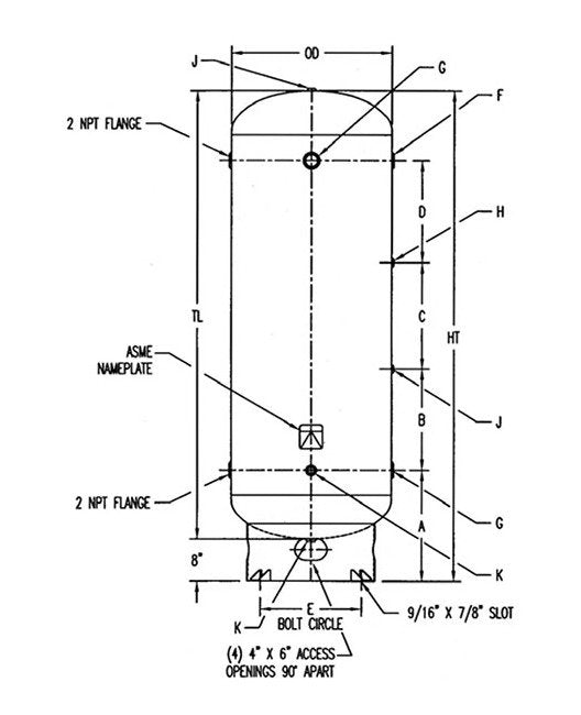 ASME Certified 240 Gallons Vertical Air Receiver (30 in Diameter) - Image 1