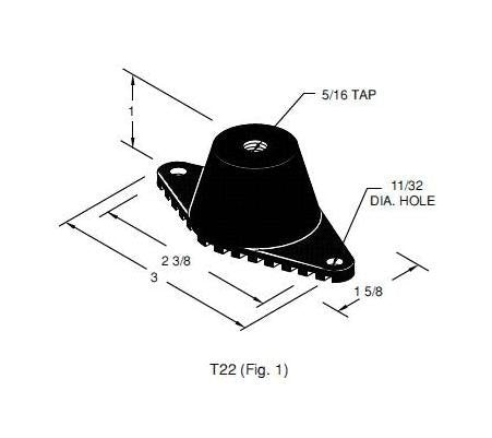Single Deflection Neoprene Isolation Mount - Image 1