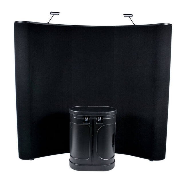 8ft Curved Aluminum Frame Hook and Loop Wave Pop Up Panel Display - Image 1