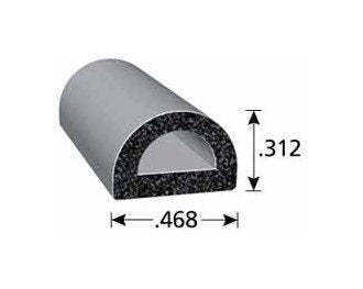 EPDM Rubber Seal - Weatherstrip/Caulk/Trim, Ribbed Section, 500 ft Roll - Image 1