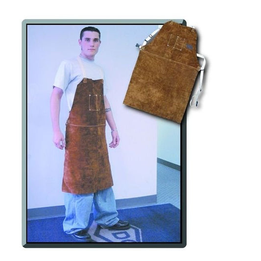 Green Cotton BIB Welding Apron, 24 x 42 inches, FR7A, 9 oz - Image 1