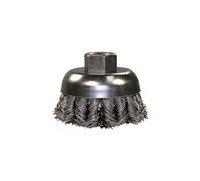 4 Inch Knot Cup Brush, .014 CS x 5/8-11 - Welding Abrasives Power Brush - Image 1