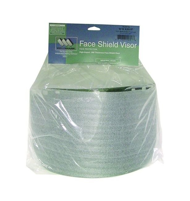 Dark Green Welding Visor, 8 x 15-1/2 x .060, P.O.P. - Image 1